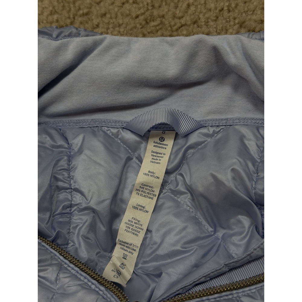 Lululemon Down For Run Down Vest Pale Blue Women's Sz 8 - Picture 10 of 12